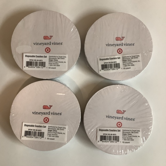 Vineyard Vines Disposable Coasters Set of 4. New - Picture 2 of 2